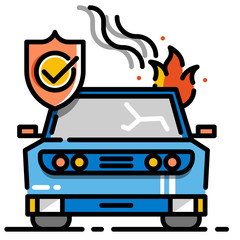 Accident insurance LineColor illustration