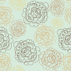 Retro floral seamless background