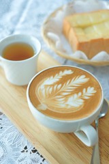 Hot latte art with hot tea