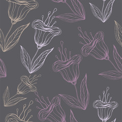 Retro floral seamless background