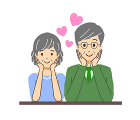 シニア夫婦　ラブラブ