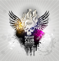 Grunge banner with an inky dribble strip