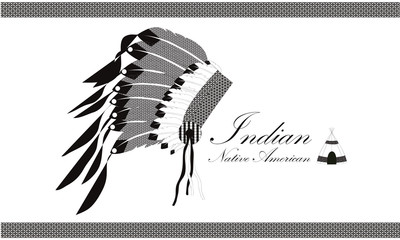 インディアン　モノクロ