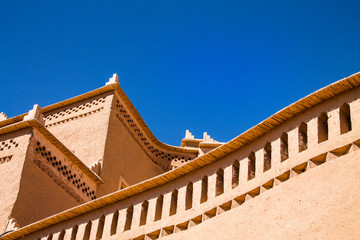 Fototapeta na wymiar Fragments of a close-up view of a traditional Berber city. Africa Morocco Ouarzazate