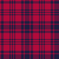 Seamless plaid pattern in dark blue and red stripes.