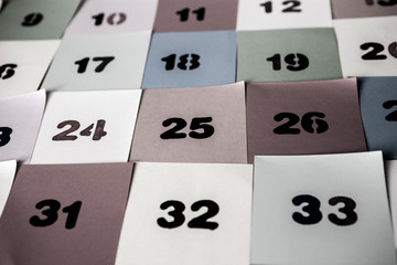 Calculator digital numbers.Numbers series painted on Stickers Background with numbers. Numbers...