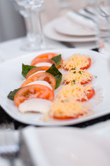 a plate filled with food on the table