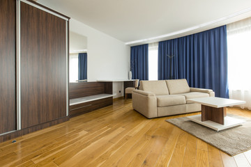 Fototapeta na wymiar Interior of a modern hotel apartment