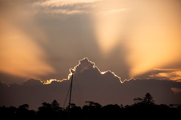 silhouette clouds sunset 