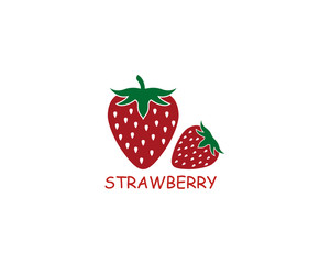 Strawberry logo template vector icon illustration design 