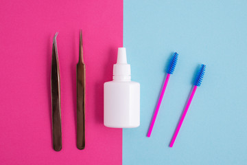 Eyelash Extension tools. Accessories for eyelash extensions. Artificial lashes.