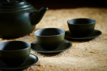 Tea pot and cup