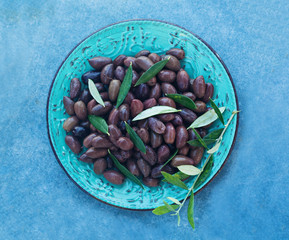 Authentic organic food. Olives Italian delishes