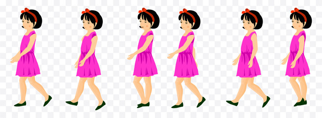 girl walking animation