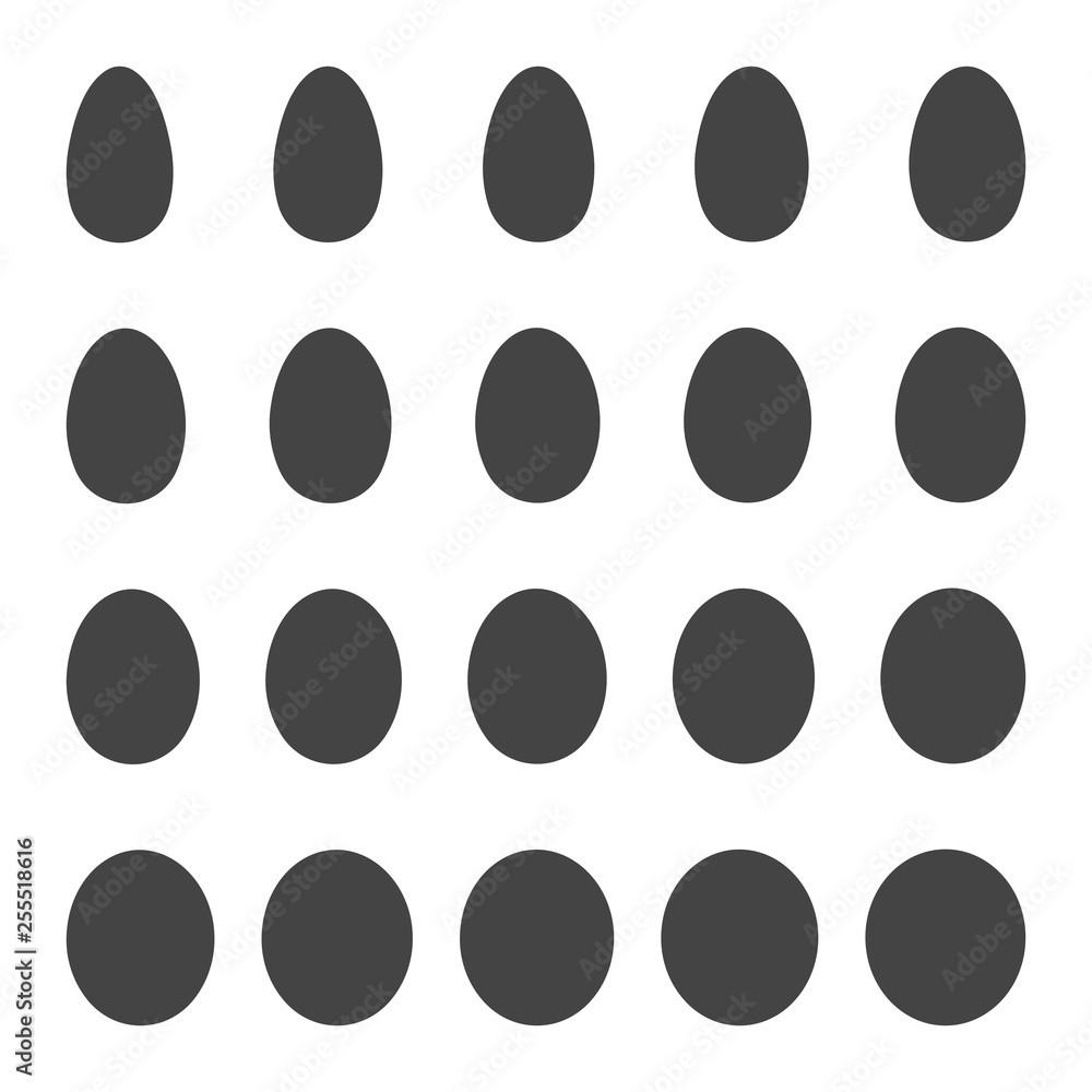 Fototapete set egg shape vector set egg patterns with different shape for easter