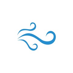 Wind icon nature, wave flowing, cool weather