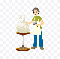 sculptor isolated illustration