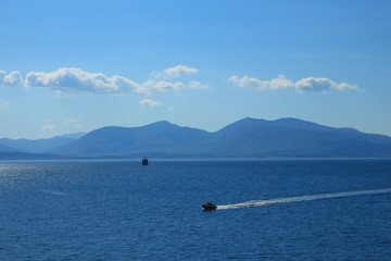 Coastland and sea in Scotland