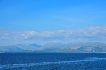 Fototapeta na wymiar Scotland mountains from the sea