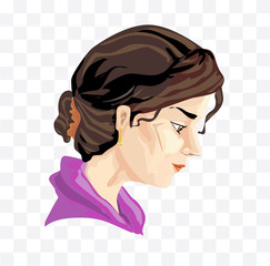 woman head isolated illustration