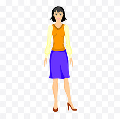 female isolated illustration. woman