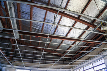 Renovate building new house with frame of suspended ceiling