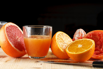 freshly squeezed citrus juice. Orange and grapefruit