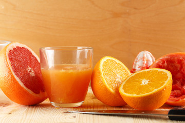 freshly squeezed citrus juice. Orange and grapefruit