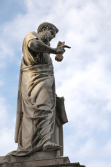 majestic statue of Saint Peter with a long beard and keys in the