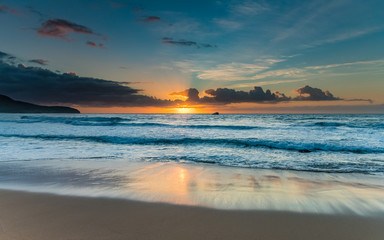 Bright and Blue Sunrise Seascape