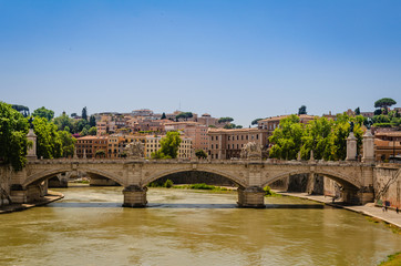 Fototapeta premium The Pons Neronianus (Bridge of Nero) in Rome