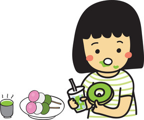 baby girl love doughnut