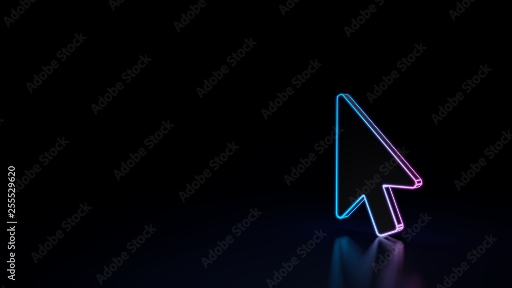 Poster 3d icon of mouse pointer