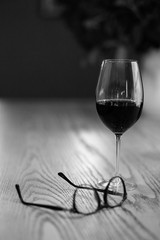 glass of wine on a background