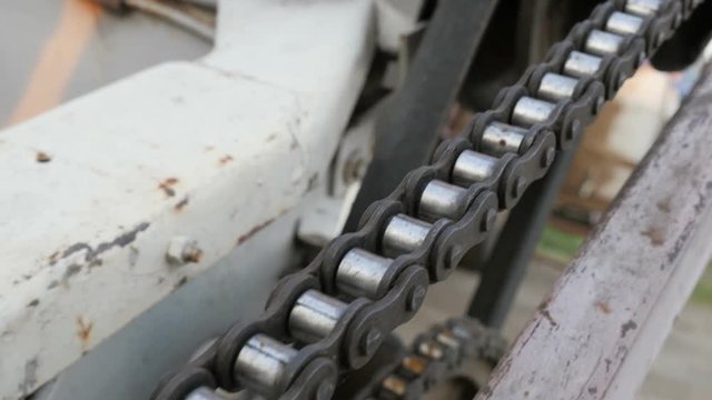 Knot Chain Drive Conveyor Belt Mechanism, Close View