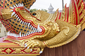 Naga statue or King of nagas in the temple.