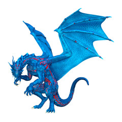 3D Rendering Fairy Tale Dragon on White