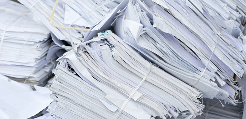 White Paper Collected for Recycling in the PET Factory.