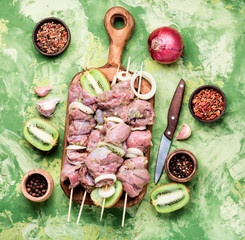 Raw shish kebab