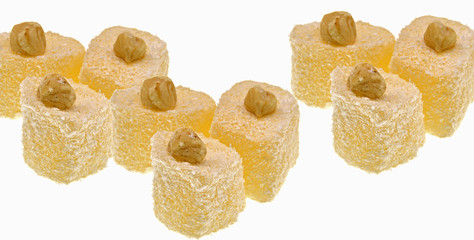 Turkish delights isolated on white background