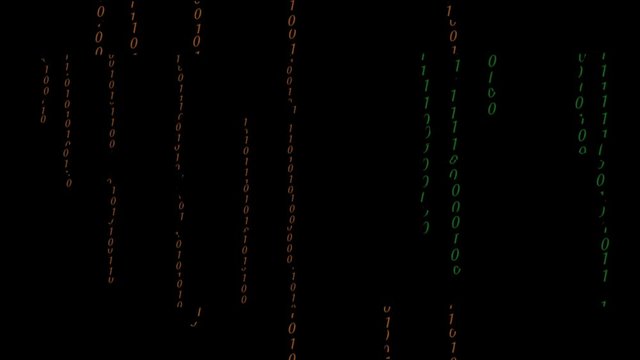 Digital binary data, streaming code background. Matrix background. Crypto space.