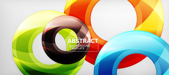 Obraz premium Glossy circles geometric background