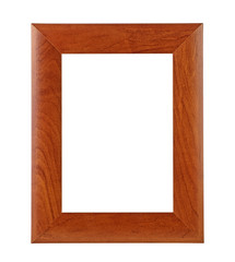 Fototapeta premium Brown wooden frame isolated on white background