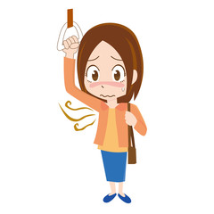 電車　わきが　女性　ワキの臭い　