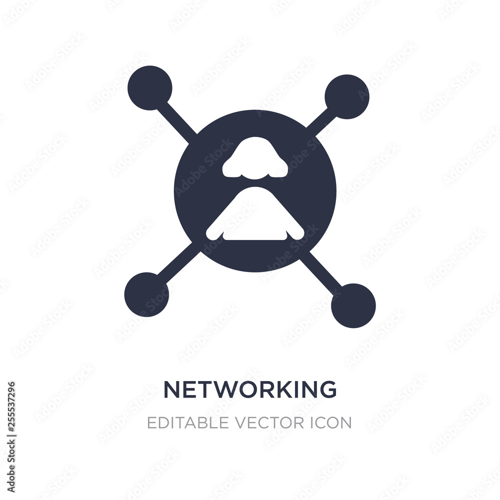 Poster networking connection icon on white background. simple element illustration from people concept.