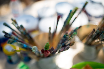 set of paint brushes