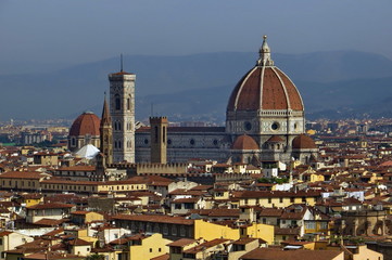 Fototapeta na wymiar Panorama of Florence with the Cathedral 