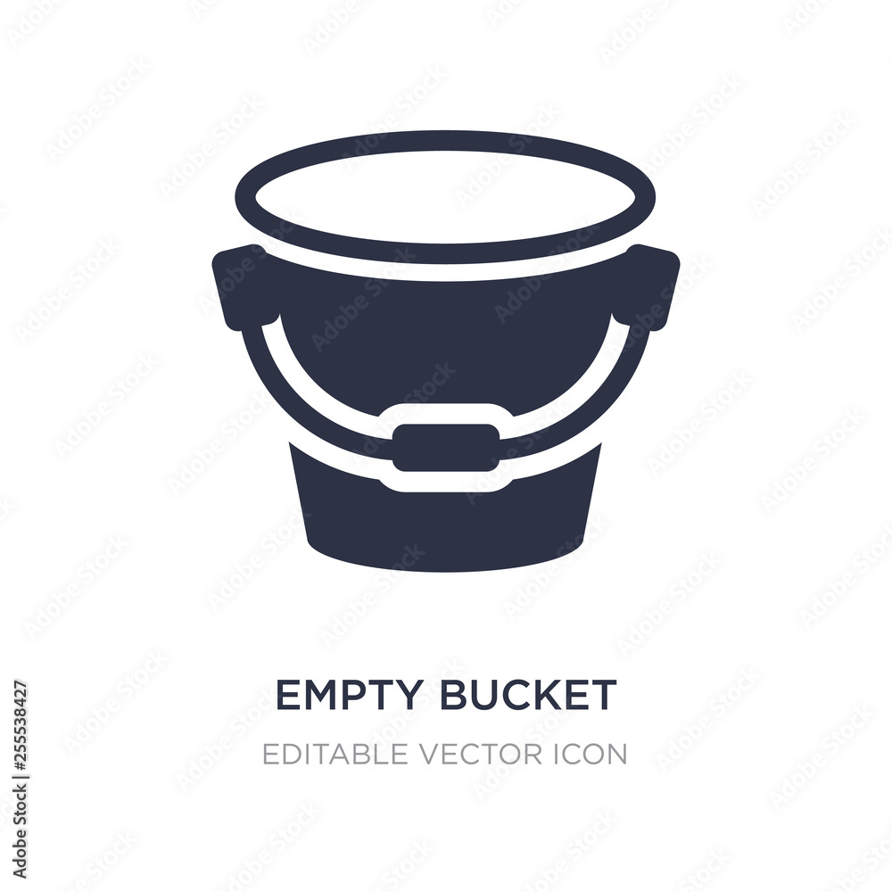 Poster empty bucket icon on white background. simple element illustration from shapes concept.