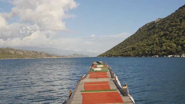 Old wooden fishing pier in the sea