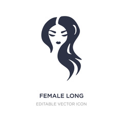 female long black hair icon on white background. Simple element illustration from Shapes concept.